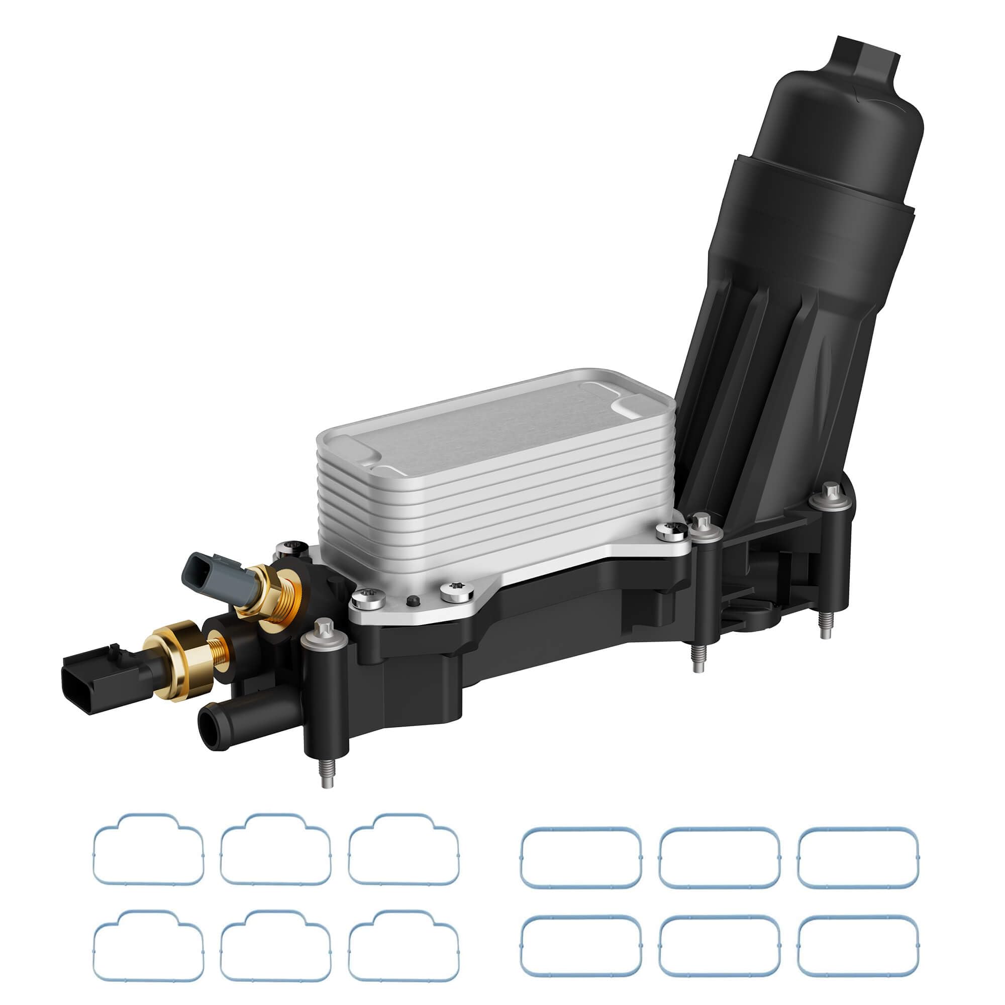 Engine Oil Cooler with Oil Filter Housing Assembly