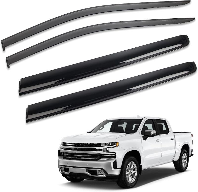 Tape-On Side Window Visor Deflector Rain Guards